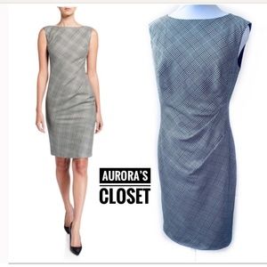 Lafayette 148 4 Gray Houndstooth Sheath Della Sleeveless